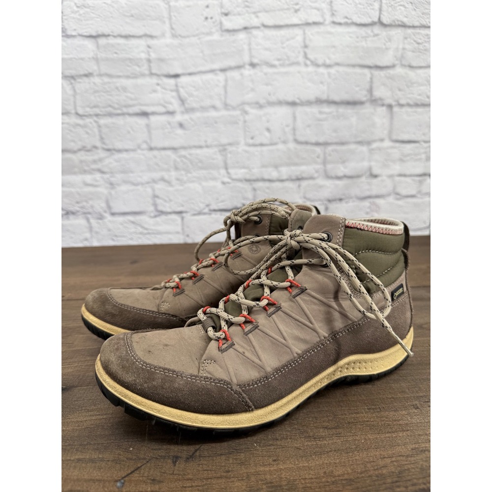 ECCO Aspina Gore-Tex Hiking Boots Womens 37 Taupe Brown Gorpcore Outdoor